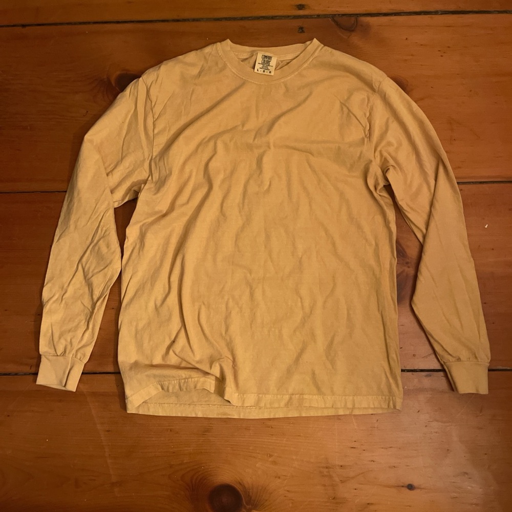 Comfort Colors Men's Light Brown Long Sleeve Shirt